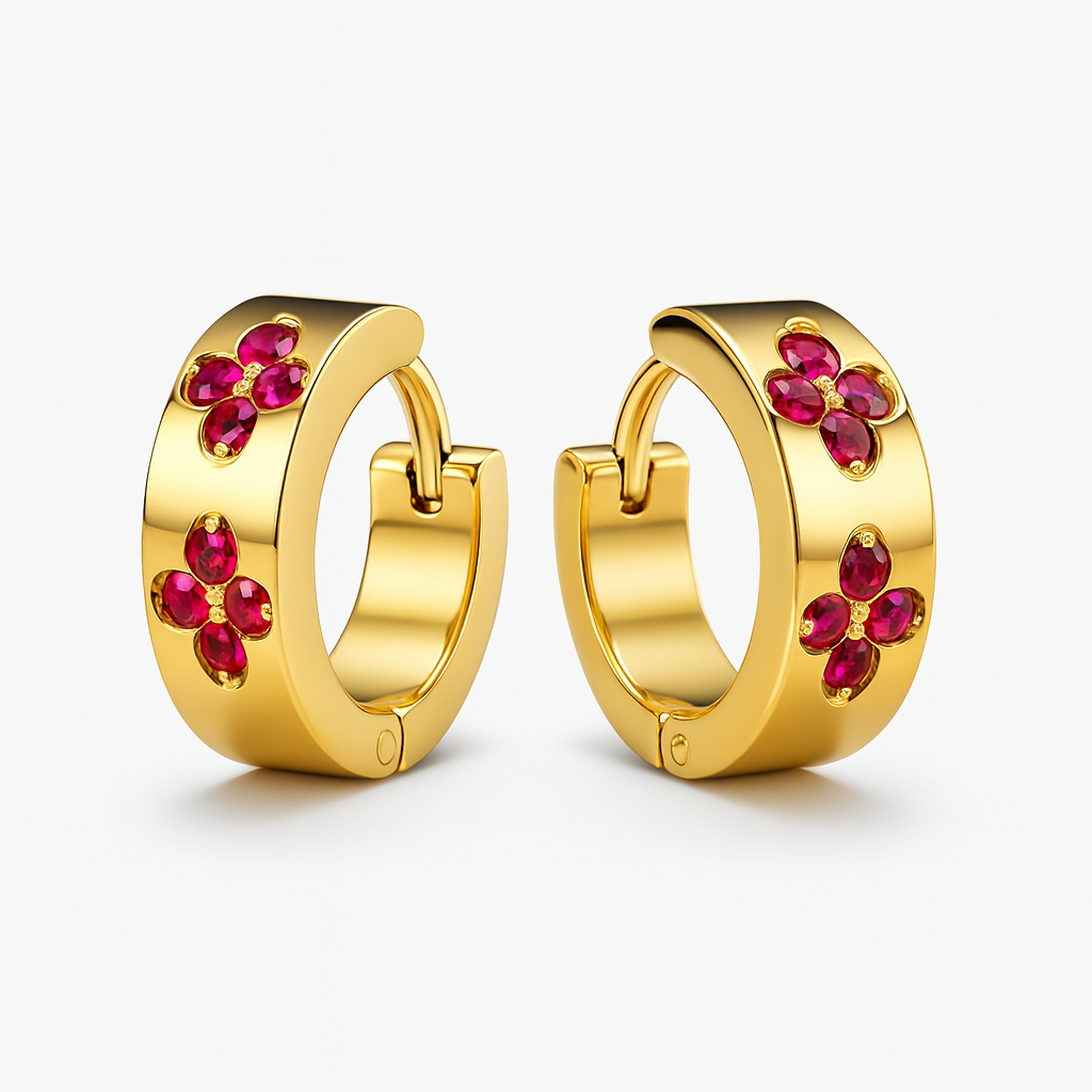 Début Doré Naušnice "Florienne"