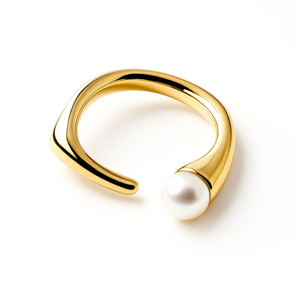 Début Doré Prsten "Perla"