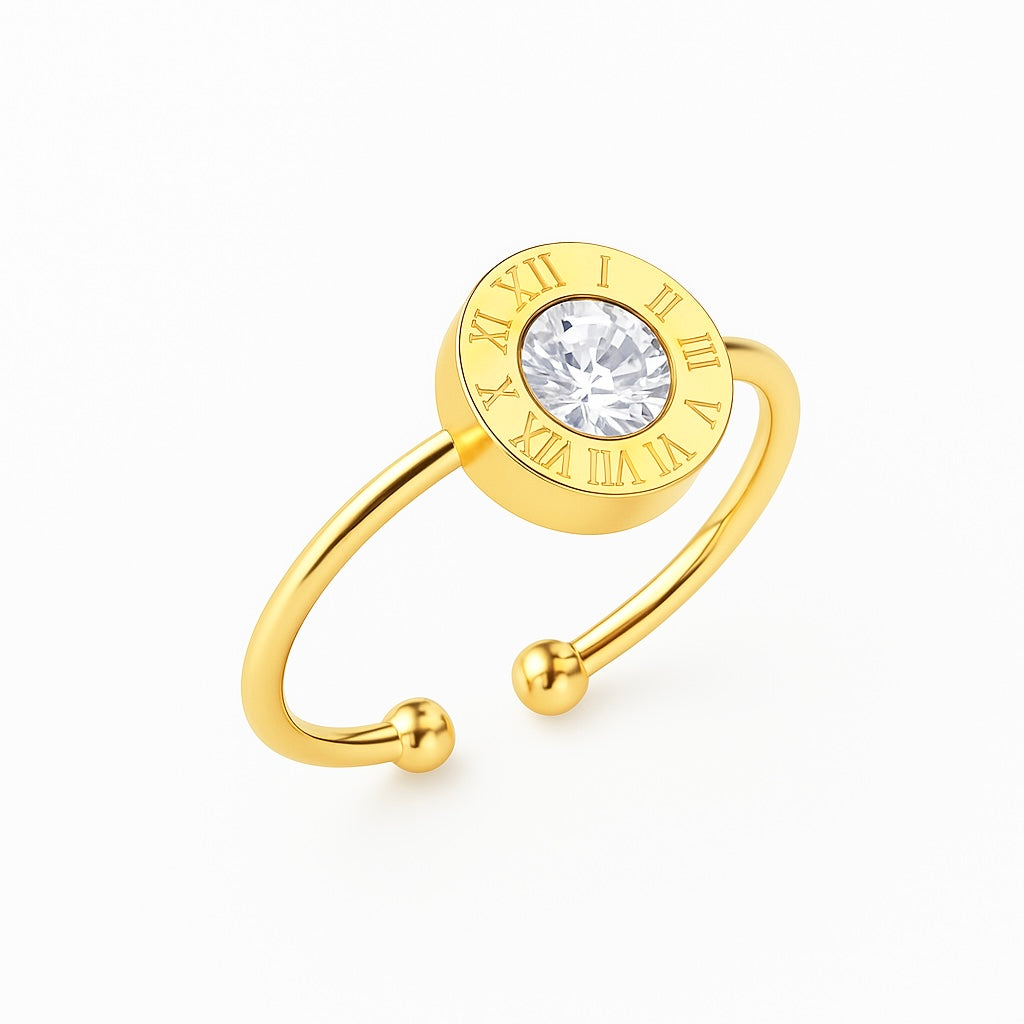 Début Doré Prsten "Tempus"