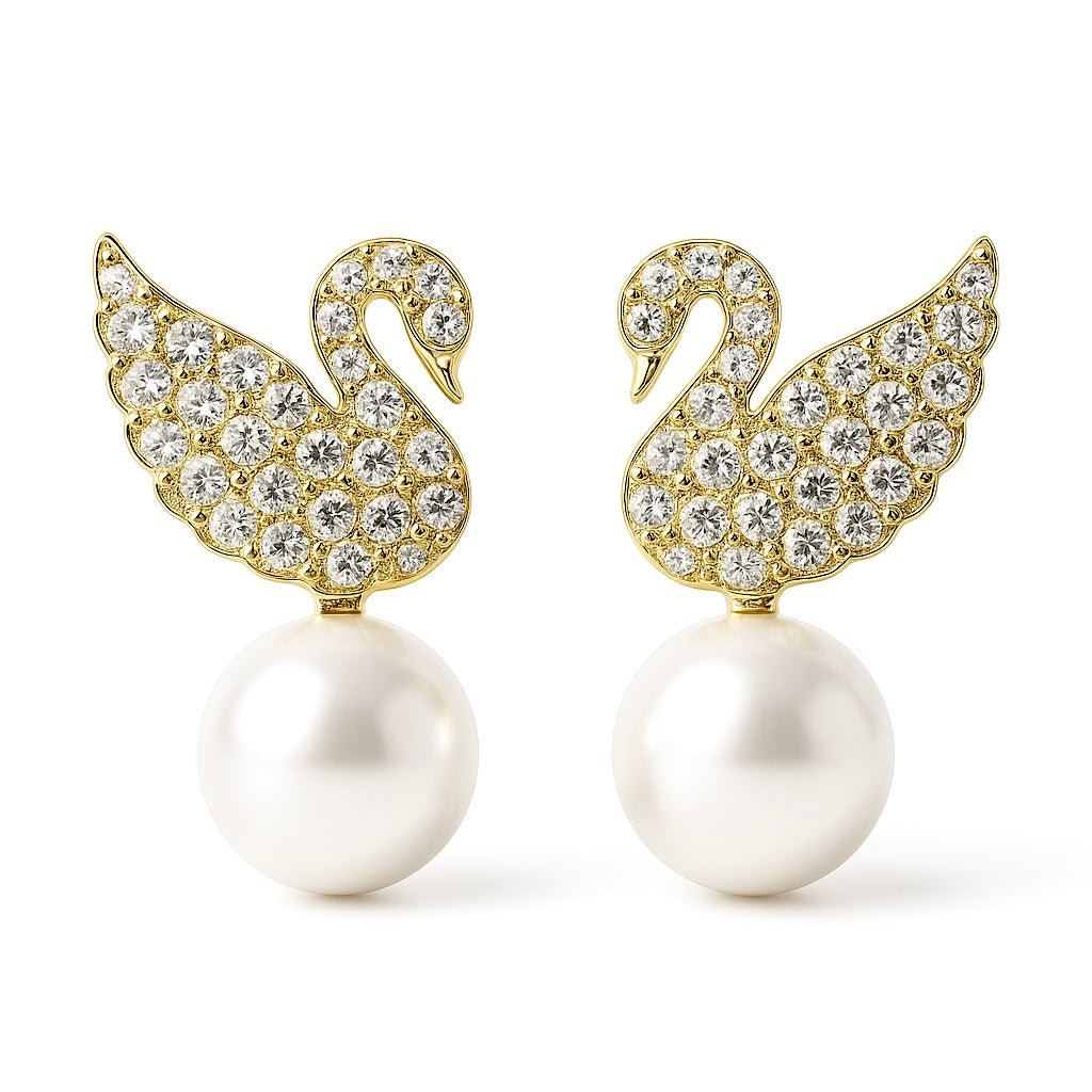 Début Doré Naušnice "Cygnia"